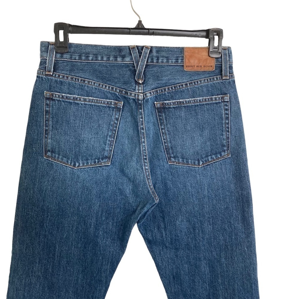 Point Sur Shoreditch Straight Leg Raw Hem Denim Jeans Patch Distressed sz 28 - Picture 7 of 15